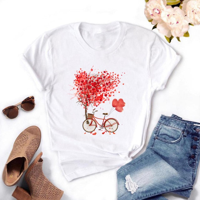 Women Bicycle T Shirt Korean style Authentic Shape