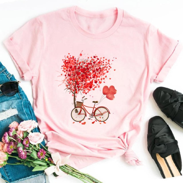 Women Bicycle T Shirt Korean style Authentic Shape