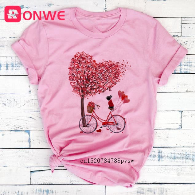 Women Bicycle T Shirt Korean style Authentic Shape