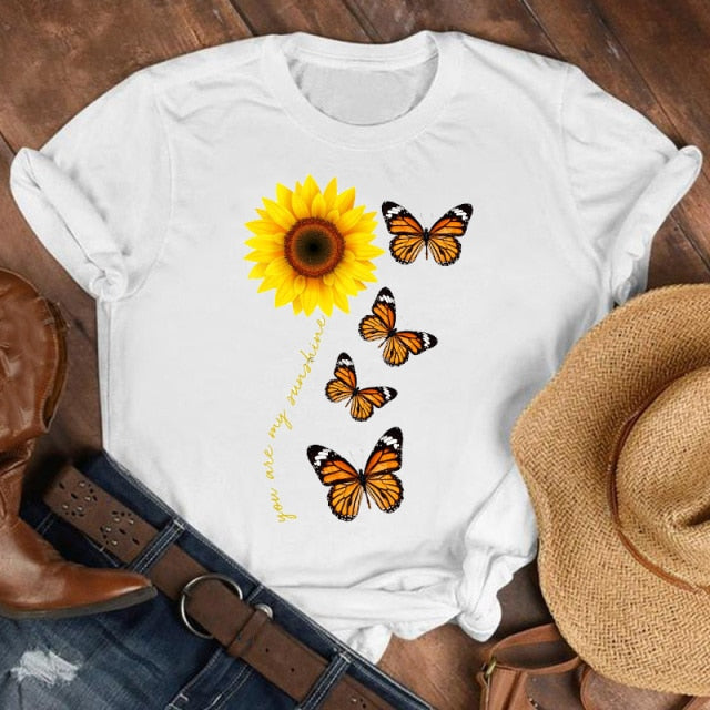 Women Butterfly Floral Elegant Autumn Shirt top Authentic Shape