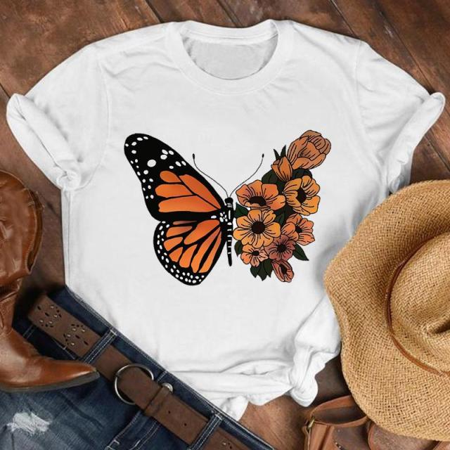 Women Butterfly Floral Elegant Autumn Shirt top Authentic Shape