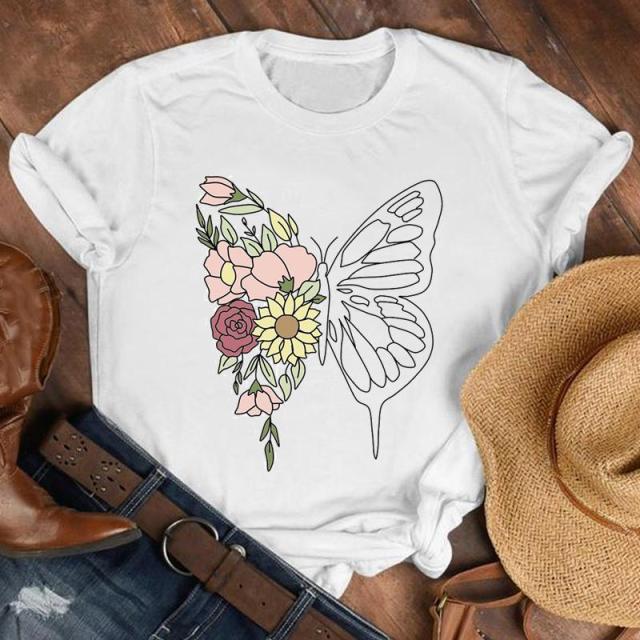 Women Butterfly Floral Elegant Autumn Shirt top Authentic Shape