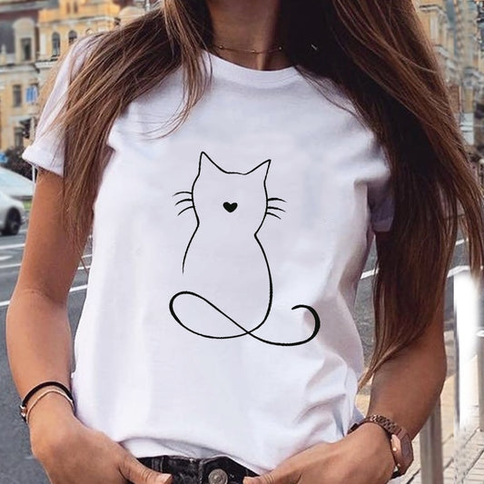 Women Graphic Fashion Short Sleeve Spring Summer Tops Authentic Shape