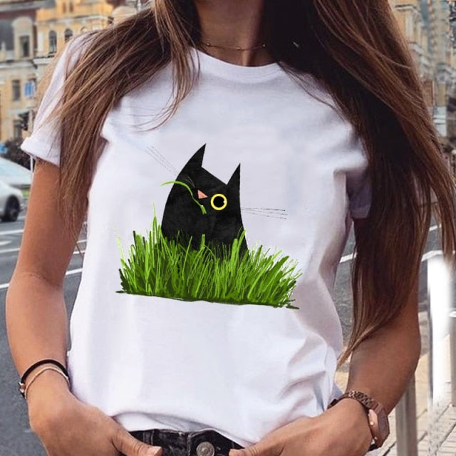 Women Graphic Fashion Short Sleeve Spring Summer Tops Authentic Shape