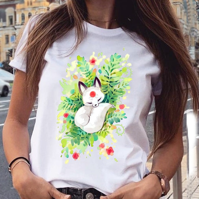 Women Graphic Fashion Short Sleeve Spring Summer Tops Authentic Shape