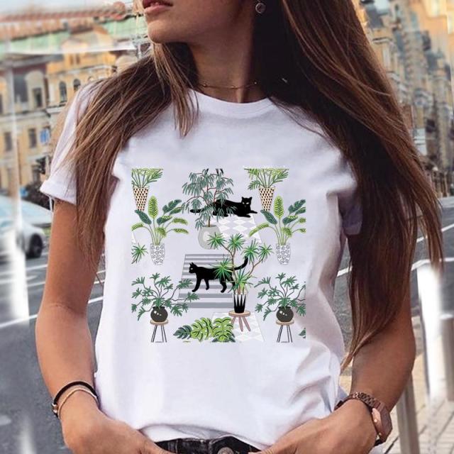 Women Graphic Fashion Short Sleeve Spring Summer Tops Authentic Shape