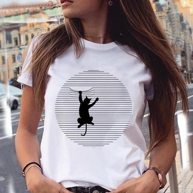 Women Graphic Fashion Short Sleeve Spring Summer Tops Authentic Shape