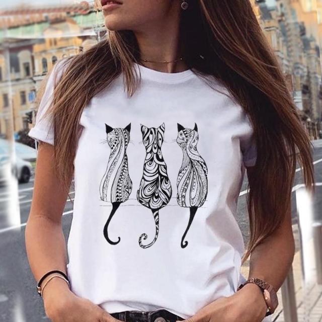 Women Graphic Fashion Short Sleeve Spring Summer Tops Authentic Shape