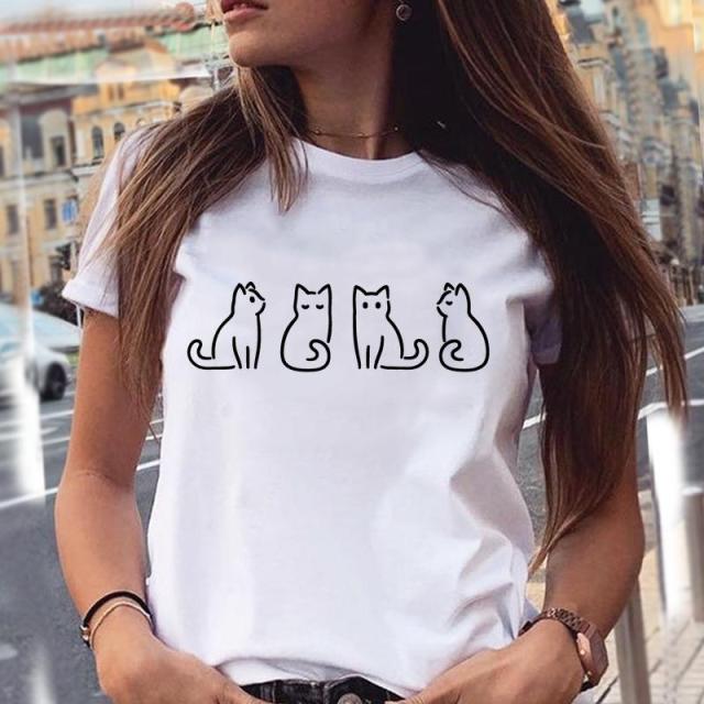 Women Graphic Fashion Short Sleeve Spring Summer Tops Authentic Shape