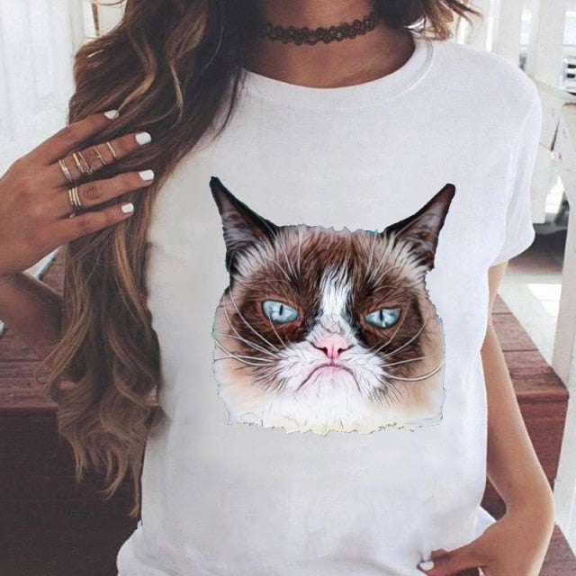 Women Graphic Printing Fashion Short Sleeve Cartoon Summer Clothes Tees T-Shirt Authentic Shape