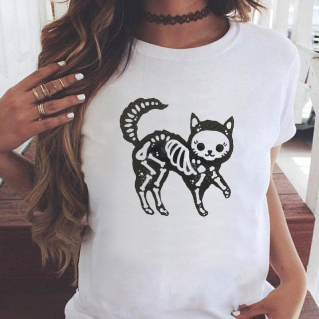 Women Graphic Printing Fashion Short Sleeve Cartoon Summer Clothes Tees T-Shirt Authentic Shape