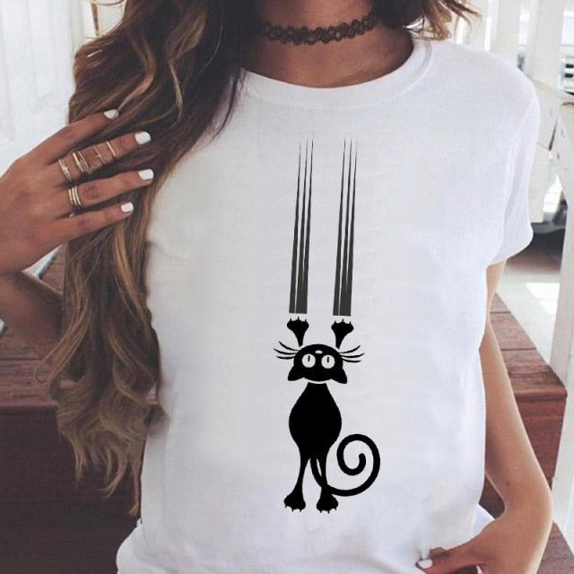 Women Graphic Printing Fashion Short Sleeve Cartoon Summer Clothes Tees T-Shirt Authentic Shape