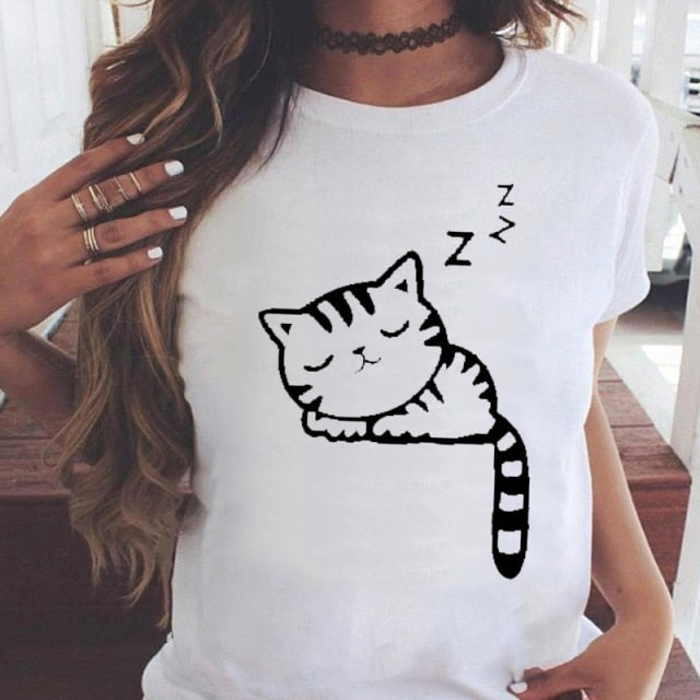 Women Graphic Printing Fashion Short Sleeve Cartoon Summer Clothes Tees T-Shirt Authentic Shape