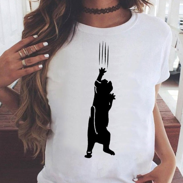 Women Graphic Printing Fashion Short Sleeve Cartoon Summer Clothes Tees T-Shirt Authentic Shape