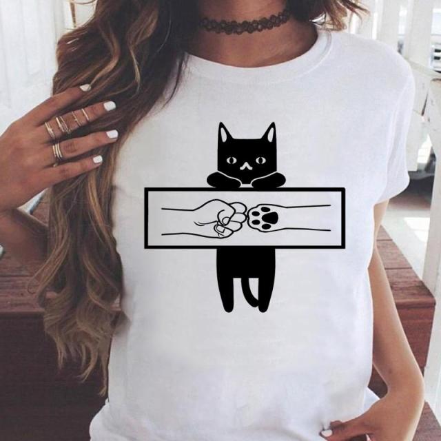 Women Graphic Printing Fashion Short Sleeve Cartoon Summer Clothes Tees T-Shirt Authentic Shape