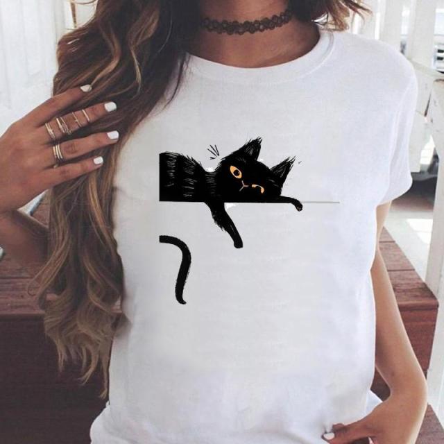 Women Graphic Printing Fashion Short Sleeve Cartoon Summer Clothes Tees T-Shirt Authentic Shape