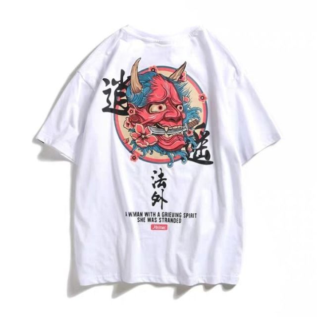 Women Oversize T Shirt White Cartoon Tops Hip Hop Fashion Authentic Shape