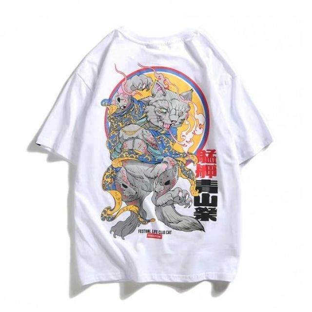 Women Oversize T Shirt White Cartoon Tops Hip Hop Fashion Authentic Shape