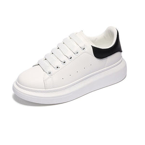 Woman Sneakers Leather Platform Vulcanize Shoes Casual White Authentic Shape