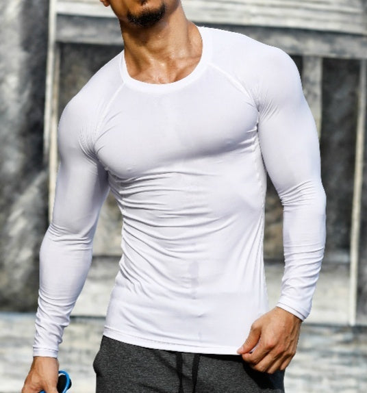 Men Quick Dry Fitness Tees Outdoor Sport Running Climbing Long Sleeves Tights Bodybuilding T-shirt Tops Gym Train Compression Authentic Shape