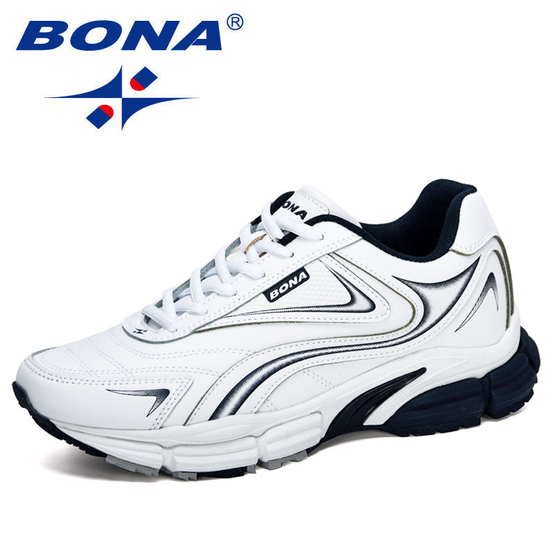 BONA 2020 New Designers Action Leather Sneakers Shoes Men Outdoor Casual Shoes Man Trendy Leisure Footwear Male Walking Shoes Authentic Shape