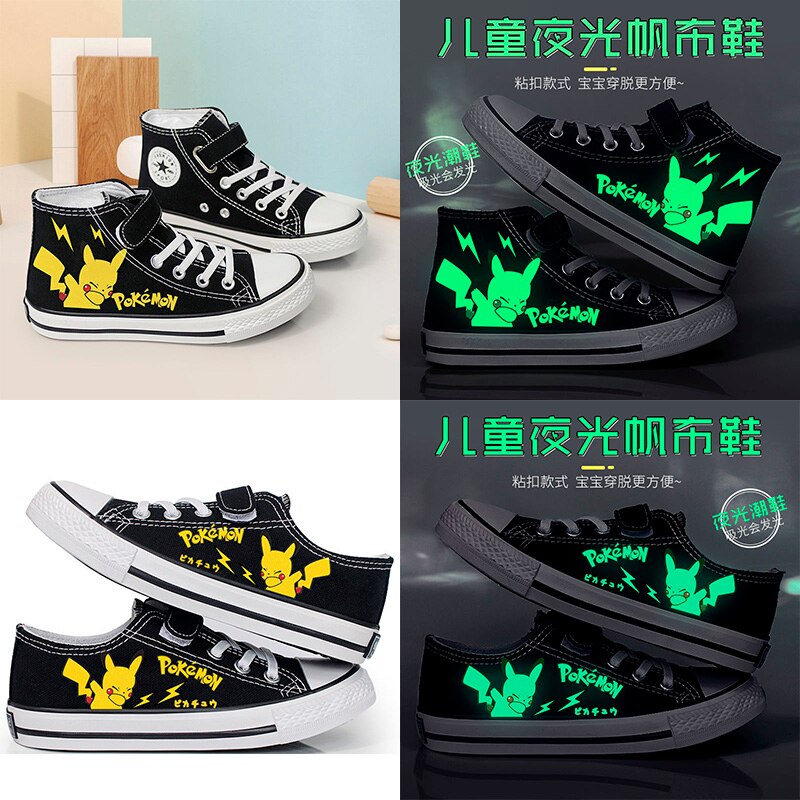 High-top luminou women Shoes Anime Print Low cut Canvas Casual Authentic Shape