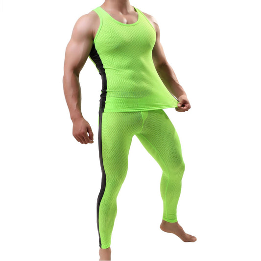 Breathable Mesh Mens Compression Leggins for sports Gym and training Authentic Shape