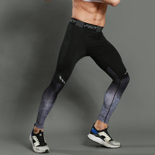 Gym Running Compression Tights Men Fitness Sportswear Authentic Shape