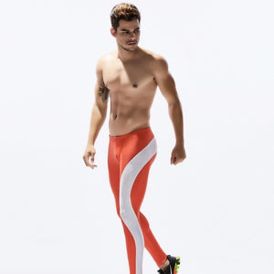 Men’s Patchwork Compression Pants Basketball Running Cycling Quick Dry Authentic Shape